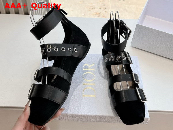 Dior Punk Ballet Flat in Black Suede Calfskin Replica
