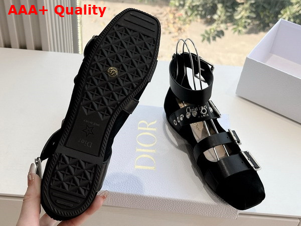 Dior Punk Ballet Flat in Black Suede Calfskin Replica