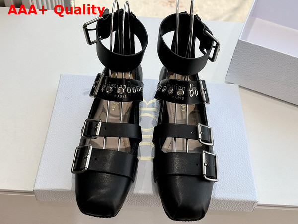Dior Punk Ballet Flat in Black Supple Calfskin Replica