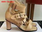Dior Punk Heeled Sandal in Beige Supple Calfskin Replica