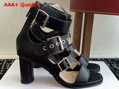 Dior Punk Heeled Sandal in Black Supple Calfskin Replica