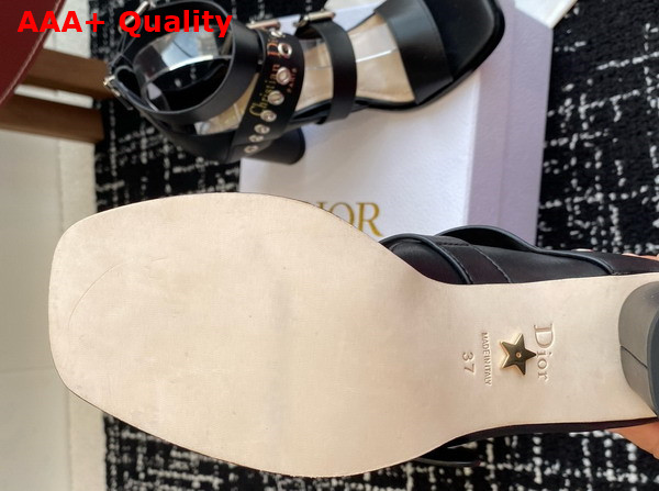 Dior Punk Heeled Sandal in Black Supple Calfskin Replica