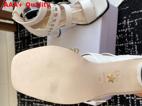Dior Punk Heeled Sandal in Latte Supple Calfskin Replica