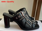 Dior Punk Heeled Slide in Black Calfskin Replica