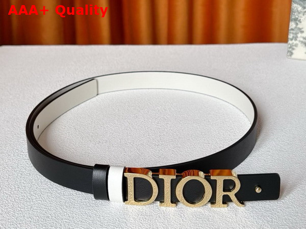 Dior Reversible D Dream Belt Black and Latte Smooth Calfskin 20mm Replica