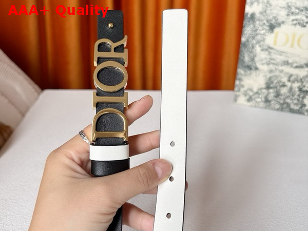 Dior Reversible D Dream Belt Black and Latte Smooth Calfskin 20mm Replica
