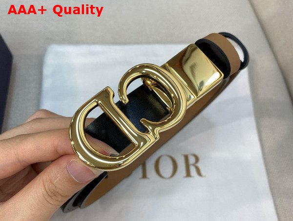 Dior Reversible Saddle Belt Black and Powder Beige Smooth Calfskin 20mm Replica