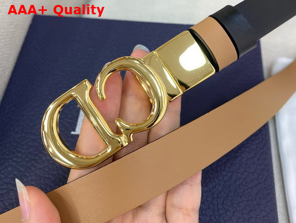 Dior Reversible Saddle Belt Black and Powder Beige Smooth Calfskin 20mm Replica