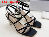 Dior Rhodes Heeled Sandal Black Calfskin Replica