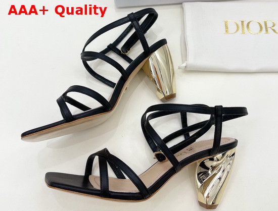 Dior Rhodes Heeled Sandal Black Calfskin Replica