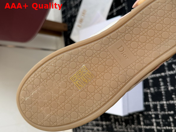 Dior Ribbon Sneaker in Pink and Beige Suede Calfskin Replica