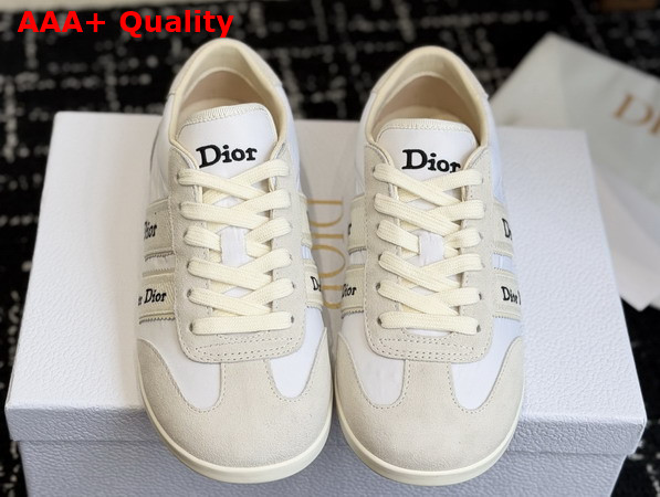 Dior Ribbon Sneaker in White Suede Calfskin and Technical Fabric Replica
