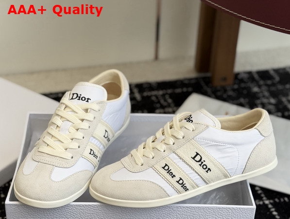 Dior Ribbon Sneaker in White Suede Calfskin and Technical Fabric Replica