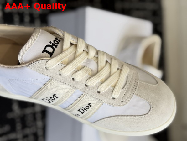 Dior Ribbon Sneaker in White Suede Calfskin and Technical Fabric Replica