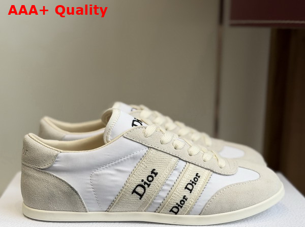 Dior Ribbon Sneaker in White Suede Calfskin and Technical Fabric Replica