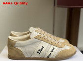 Dior Ribbon Sneaker in White and Beige Suede Calfskin Replica