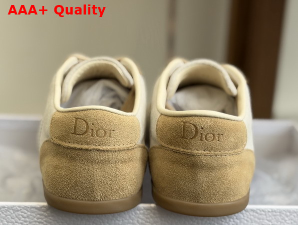 Dior Ribbon Sneaker in White and Beige Suede Calfskin Replica