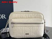 Dior Rider 20 Zipped Messenger Bag Beige Dior Gravity Outline Leather and Black Grained Calfskin Replica
