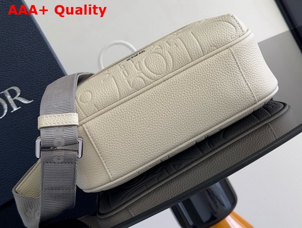 Dior Rider 20 Zipped Messenger Bag Beige Dior Gravity Outline Leather and Black Grained Calfskin Replica