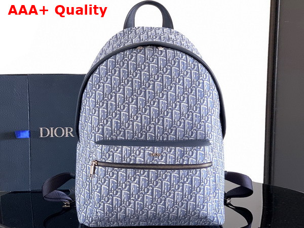 Dior Rider Backpack in Blue Dior Oblique Jacquard Replica