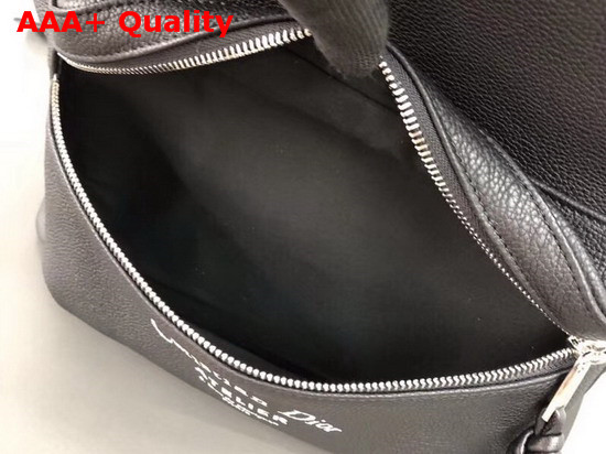 Dior Rider Rucksack in Black Grained Calfskin with Christian Dior Atelier Print Replica