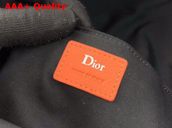 Dior Rider Rucksack in Orange Grained Calfskin with Christian Dior Atelier Print Replica