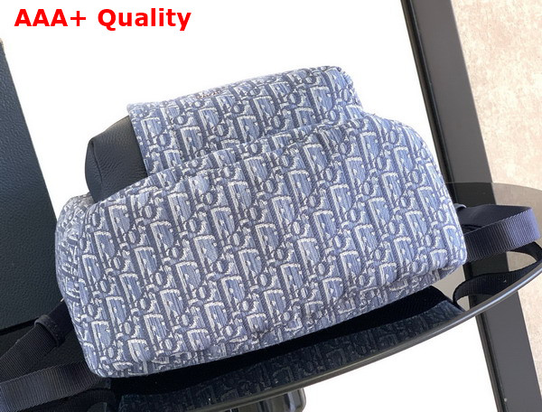 Dior Rider Soft Zipped Backpack in Blue Dior Oblique Jacquard and Blue Grained Calfskin Replica