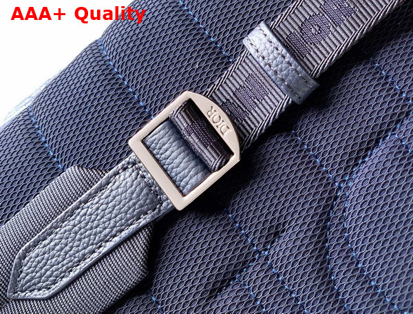 Dior Rider Soft Zipped Backpack in Blue Dior Oblique Jacquard and Blue Grained Calfskin Replica