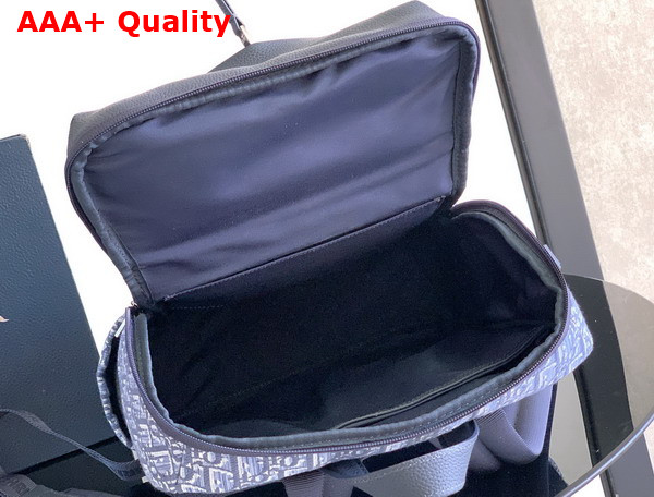 Dior Rider Soft Zipped Backpack in Blue Dior Oblique Jacquard and Blue Grained Calfskin Replica