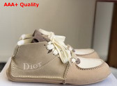Dior Roadie Lace Up Boot in Beige Suede Calfskin Replica