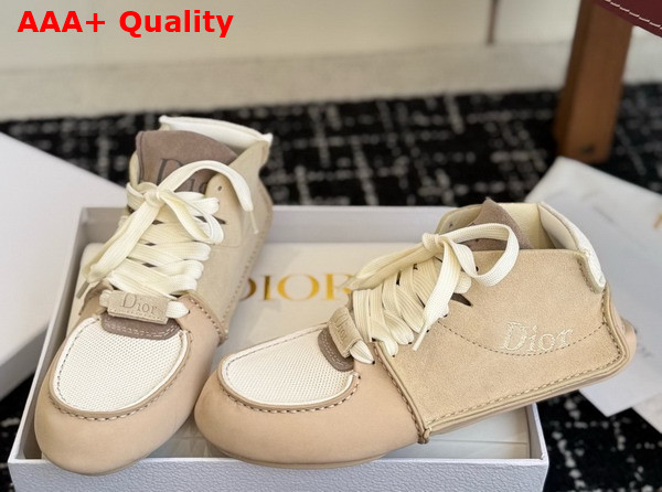 Dior Roadie Lace Up Boot in Beige Suede Calfskin Replica