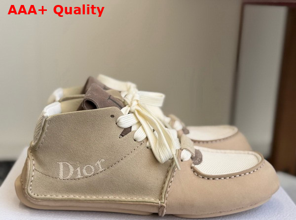Dior Roadie Lace Up Boot in Beige Suede Calfskin Replica