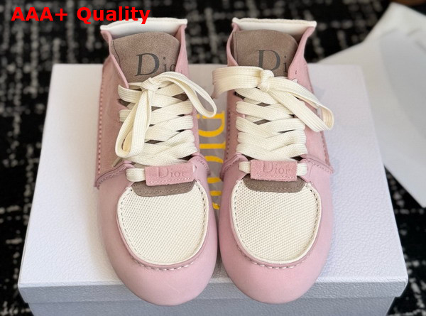 Dior Roadie Lace Up Boot in Soupir Pink Suede Calfskin Replica