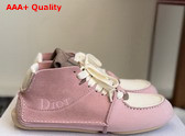 Dior Roadie Lace Up Boot in Soupir Pink Suede Calfskin Replica