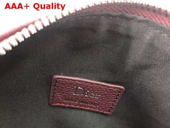 Dior Roller Pouch in Burgundy Grained Calfskin Replica