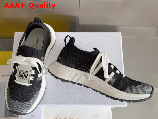 Dior RunnDior Sneaker in Black and White Technical Mesh Replica