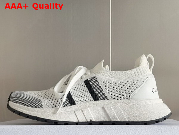 Dior RunnDior Sneaker in White and Black Technical Mesh Replica