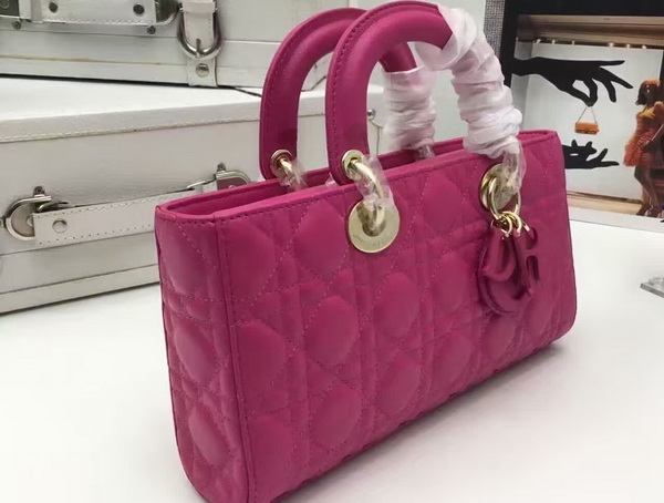 Dior Runway Bag Fuchsia Lambskin Light Gold Tone Jewellery for Sale