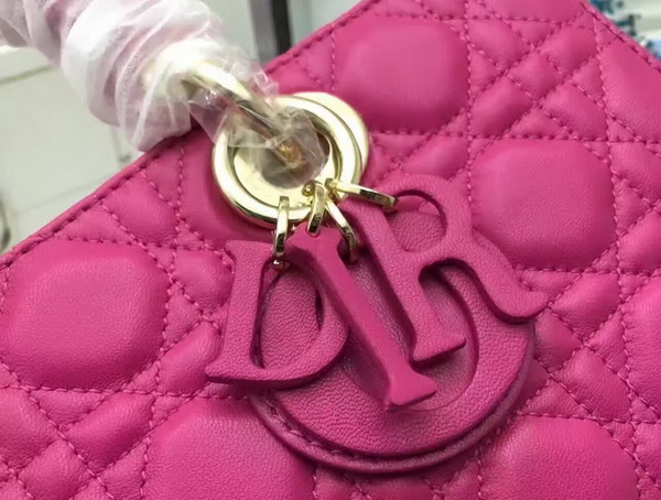Dior Runway Bag Fuchsia Lambskin Light Gold Tone Jewellery for Sale