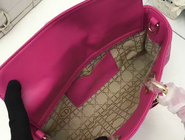 Dior Runway Bag Fuchsia Lambskin Light Gold Tone Jewellery for Sale