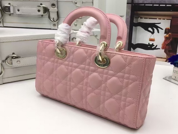 Dior Runway Bag Pink Lambskin Light Gold Tone Jewellery for Sale