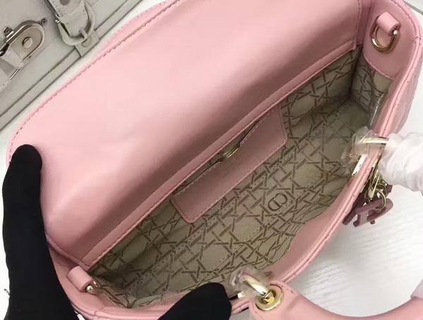 Dior Runway Bag Pink Lambskin Light Gold Tone Jewellery for Sale