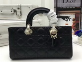 Dior Runway Bag in Black Cannage Lambskin Light Gold Tone Jewellery for Sale