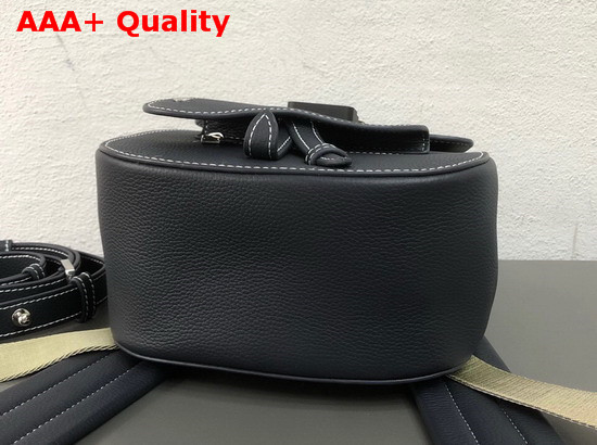 Dior Saddle Backpack in Blue Grained Calfskin with Black Christian Dior Buckle Replica