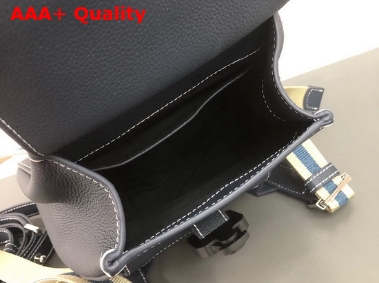 Dior Saddle Backpack in Blue Grained Calfskin with Black Christian Dior Buckle Replica