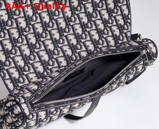 Dior Saddle Bag Beige and Black Oblique Jacquard 1ADPO093YKY Replica