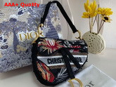 Dior Saddle Bag Black Camouflage Embroidery with Multicolor Flowers Replica