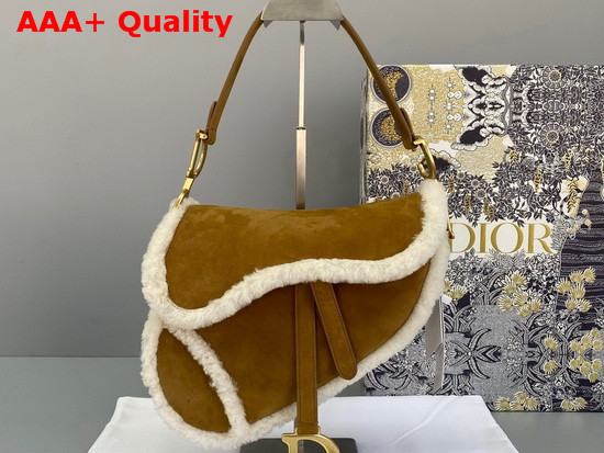 Dior Saddle Bag Camel Colored Shearling Replica