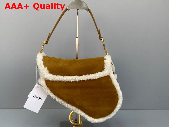 Dior Saddle Bag Camel Colored Shearling Replica