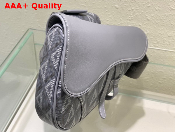 Dior Saddle Bag Dior Gray CD Diamond Canvas and Smooth Calfskin Replica